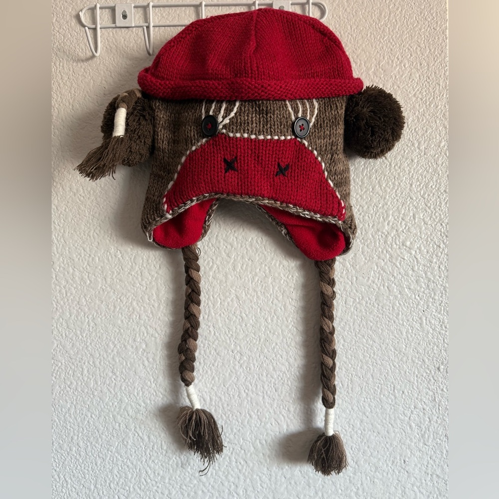 Sock monkey beanie